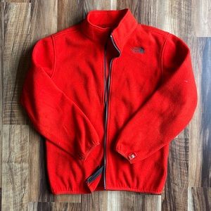 The North Face Red Orange Fleece Jacket Size Youth/Junior L
